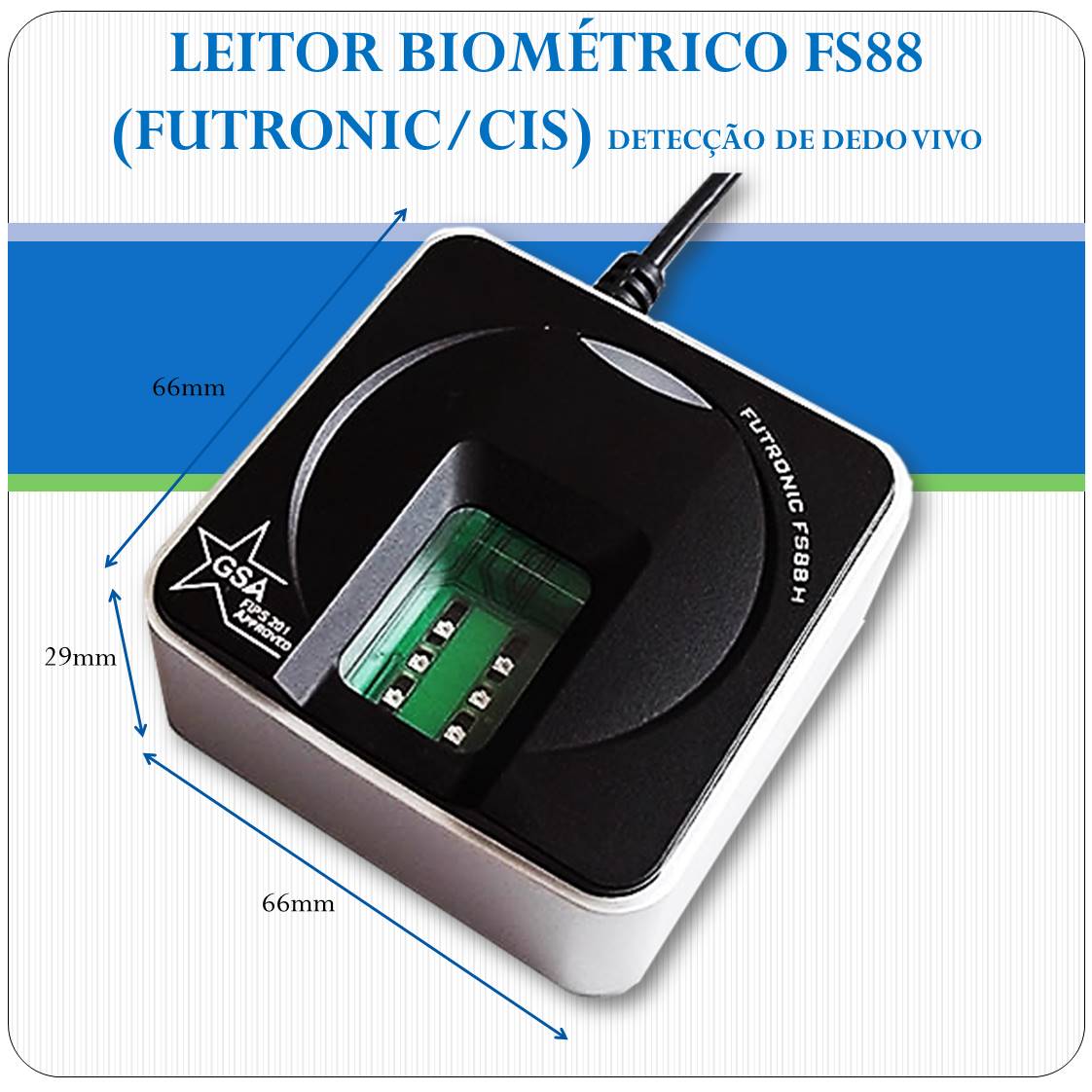 Leitor Biométrico USB - Futronic FS88
