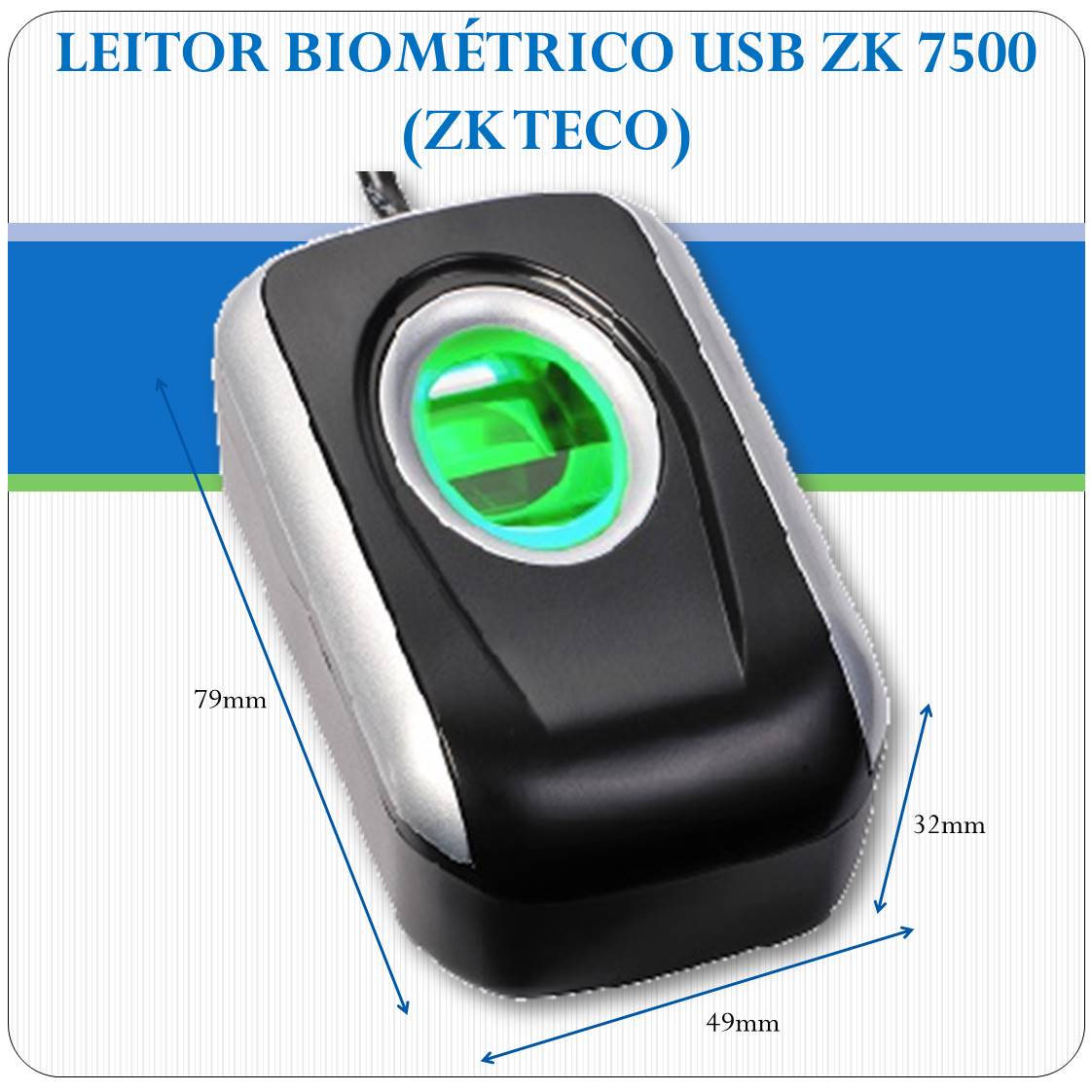 Leitor Biométrico USB - U7500 64bits 