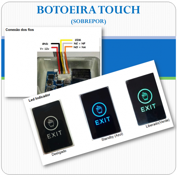 Botoeira Eletrônica Touch de Sobrepor NA-C-NF - BP8RCT