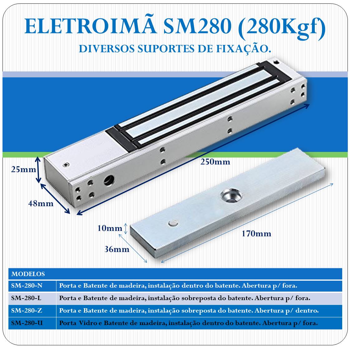 Eletroimã SM-280 - 280Kgf Eletroimã SM-280 - 280Kgf