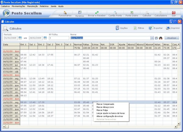 Software de Tratamento de Ponto Secullum 4