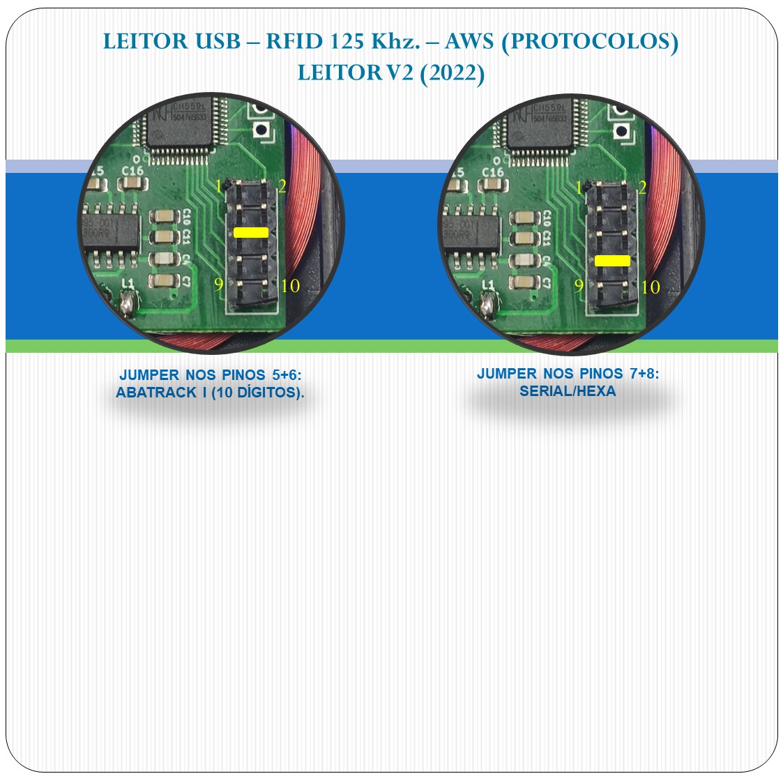 Leitor RFID USB - AWS-V2 - 125Khz - Multiprotocolo Leitor RFID USB - AWS-V2 - 125Khz - Multiprotocolo