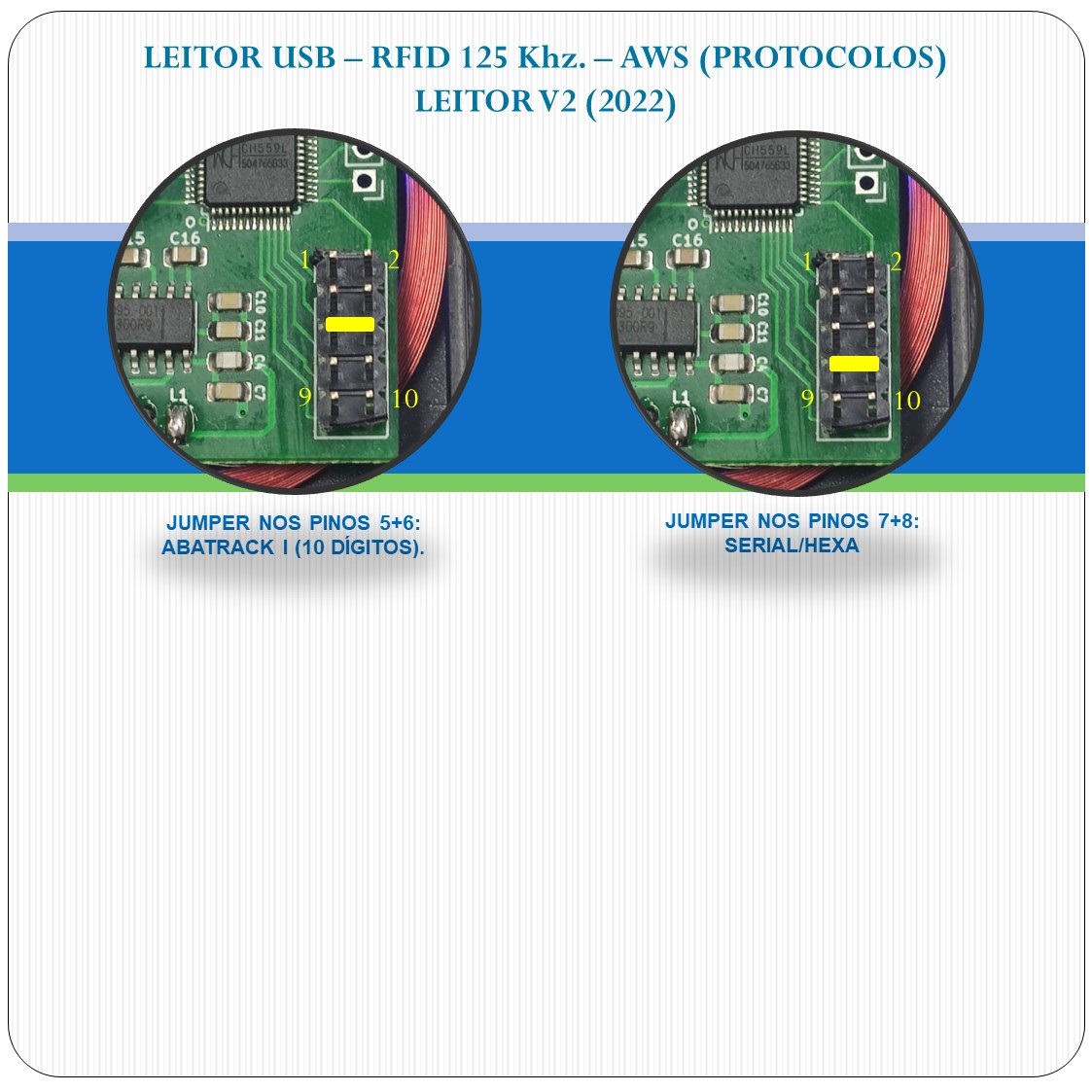 Leitor RFID USB - AWS-V2 - 125Khz - Multiprotocolo