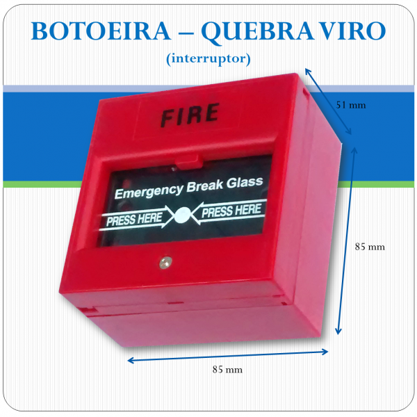 Caixa de Emergência Quebra Vidro - Botoeira - BPQV