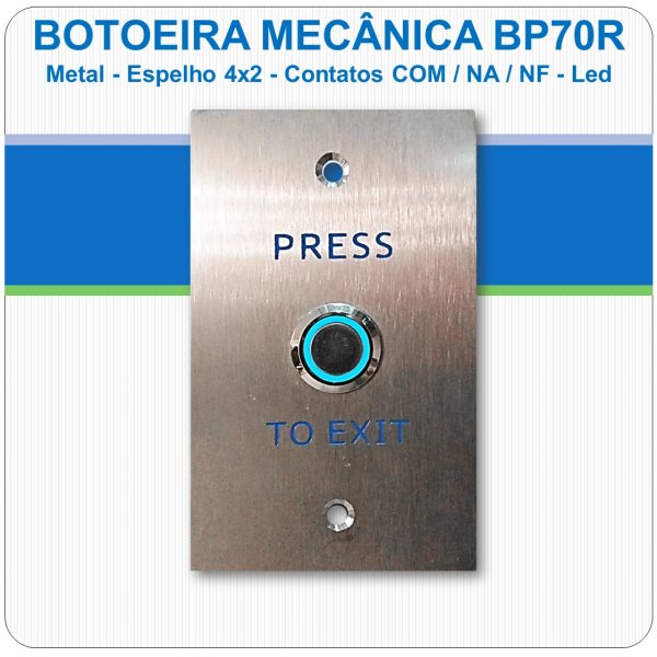 Botoeira Mecânica de Embutir NA-C-NF - Aço Inóx 4x2 BP70R