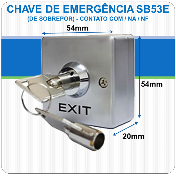 Chave de Emergência de Sobrepor - Contato NF-C-NA