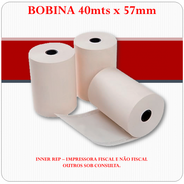 Bobina Térmica 57mm x 40mts Bobina Térmica 57mm x 40mts