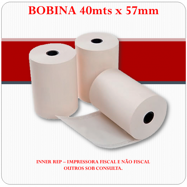 Bobina Térmica 57mm x 40mts