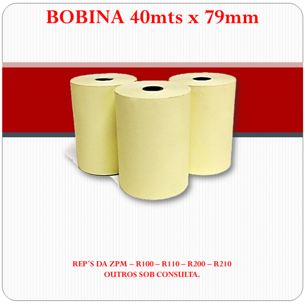Bobina Térmica 79mm x 40mts Bobina Térmica 79mm x 40mts