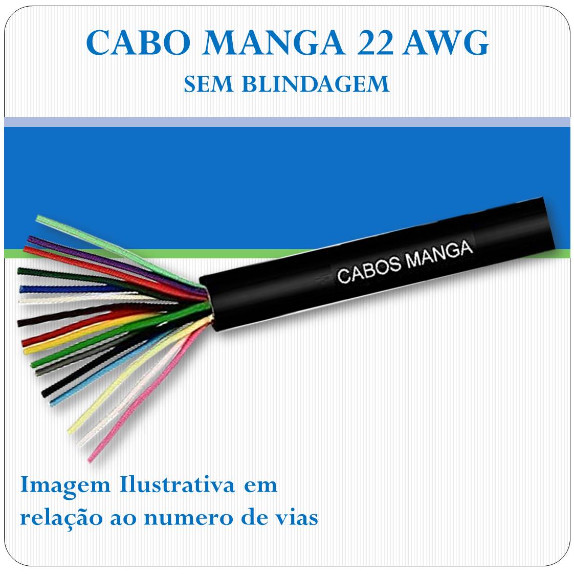 Cabo Manga 22 AWG Sem Blindagem