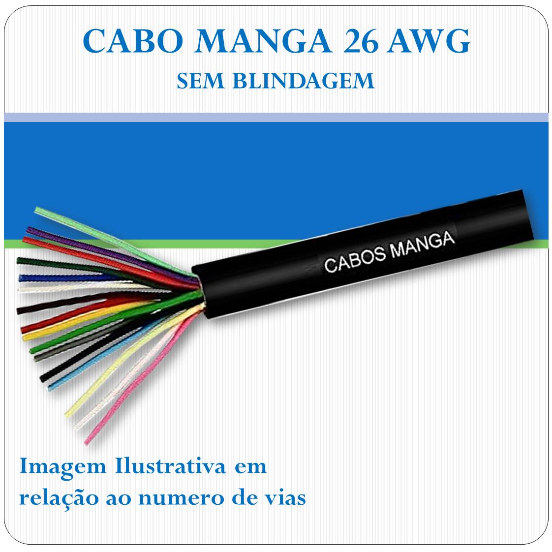 Cabo Manga 26 AWG Sem Blindagem Cabo Manga 26 AWG Sem Blindagem