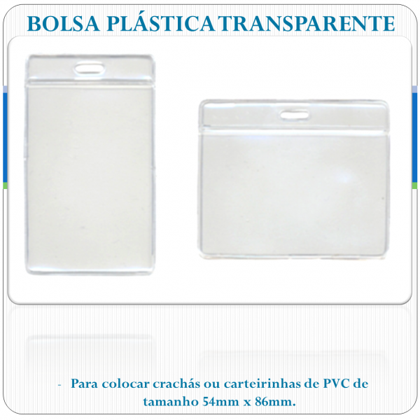 Protetor Crachá Bolsa Plástica Transparente - Flexível