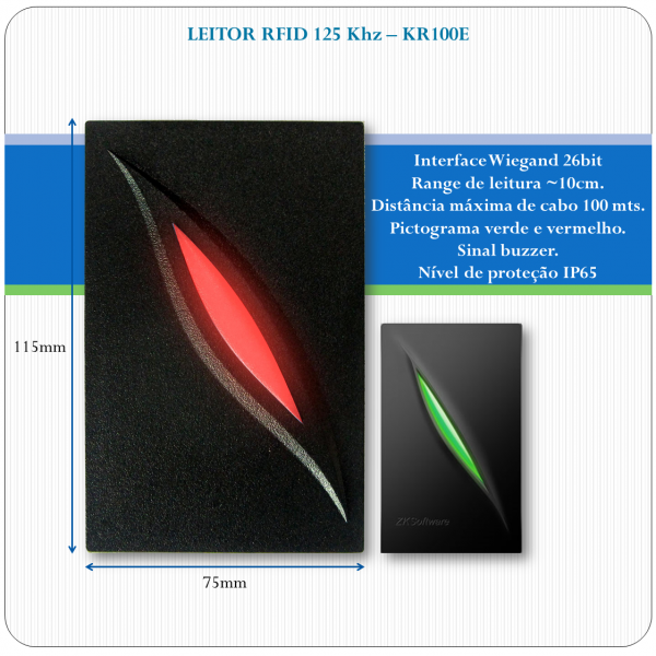 Leitor de RFID slave - KR101E - 125Khz