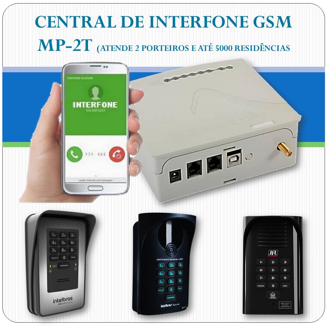Central de porteiro eletrônico GSM (via celular) Central de porteiro eletrônico GSM (via celular)