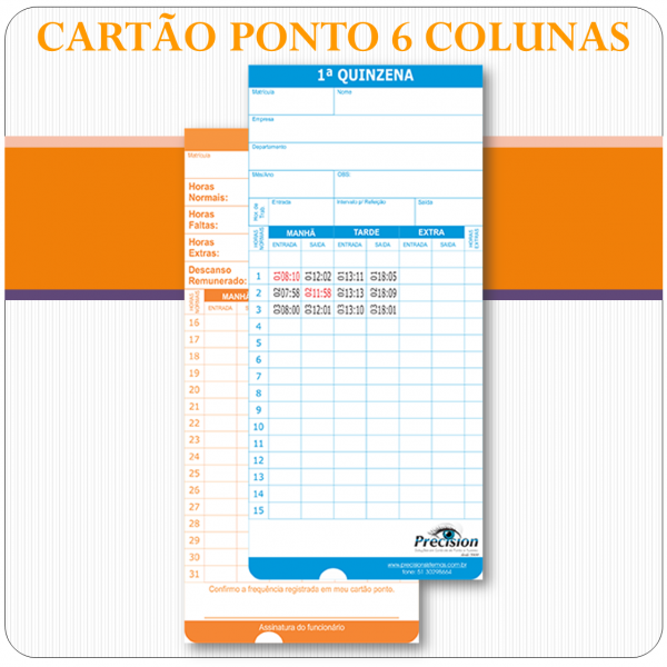 Cartão Ponto (6 colunas) - Impressor - Vision - Outros