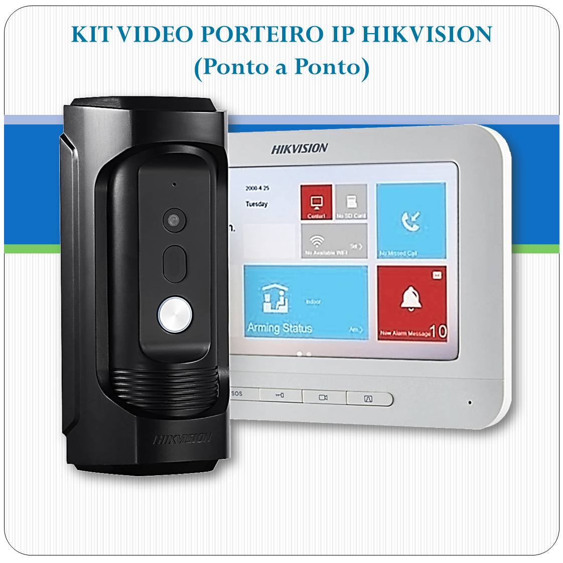 Kit Vídeo Porteiro IP Hikvision Antivandalismo - DS-KB8112-IM Kit Vídeo Porteiro IP Hikvision Antivandalismo - DS-KB8112-IM